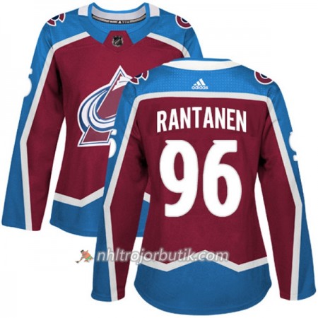 Dame Ishockey Colorado Avalanche Tröja Mikko Rantanen 96 Adidas 2017-2018 Burgundy Röd Authentic